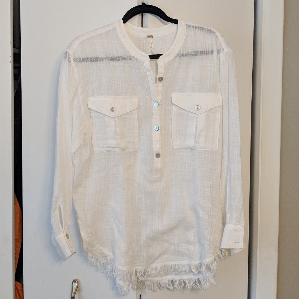 Free People Raw Edge Blouse